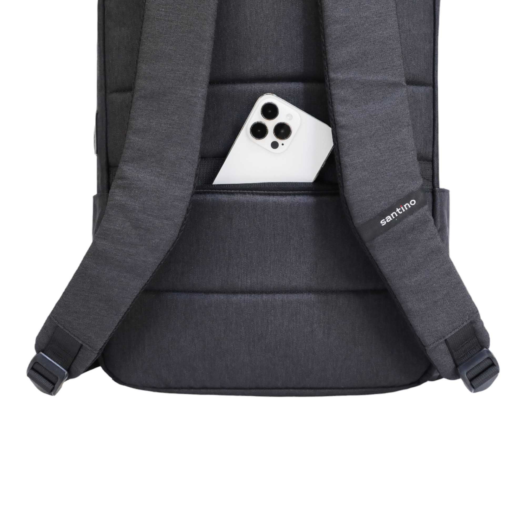 Pop Organizer by Santino Black Polyester Notebook Backpack