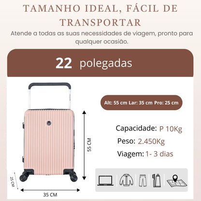 Cronos Rigid 360° Santino Carry-On Suitcase - ABEV701P - Salmon