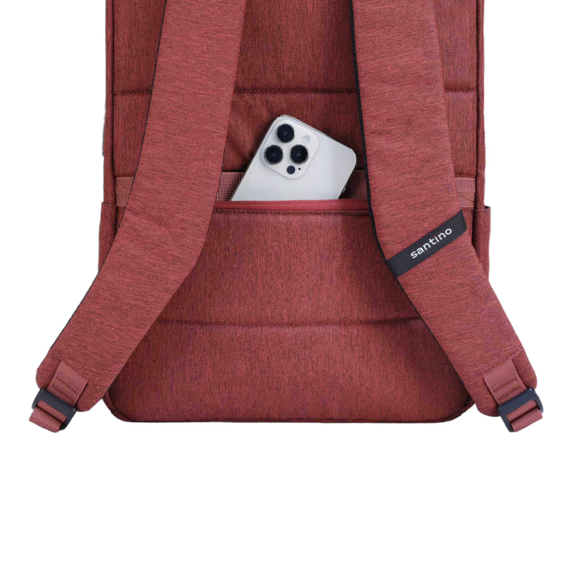 Pop Organizer Notebook Backpack by Santino Red Polyester
