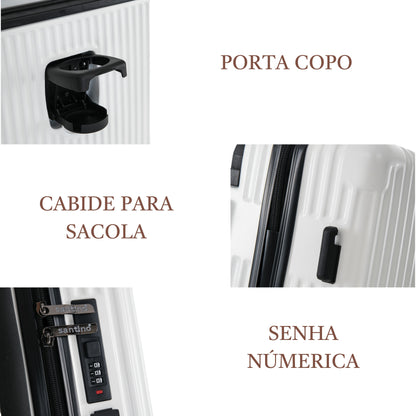 Cronos Rigid 360° Santino Carry-On Suitcase - ABEV701P - White