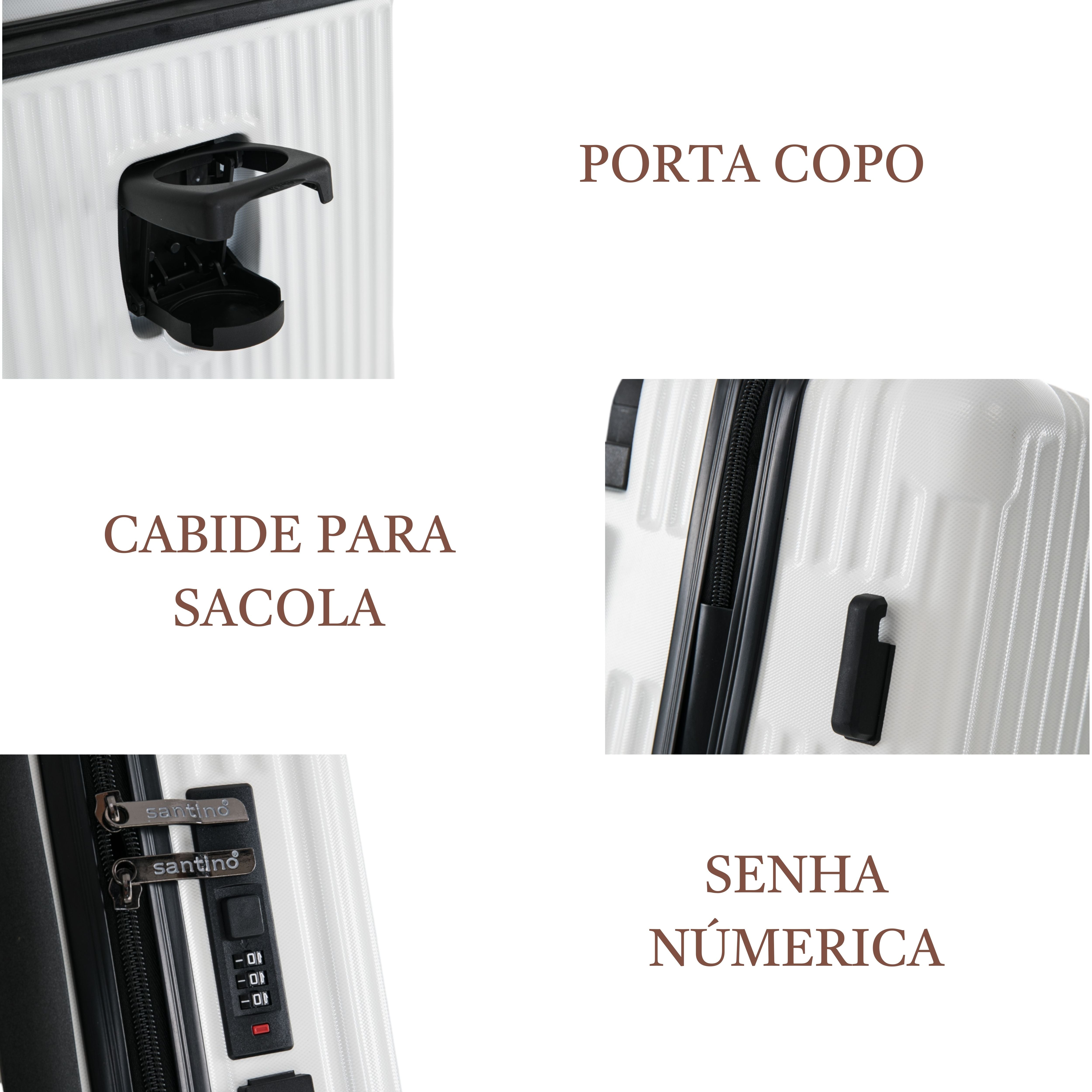 Cronos Rigid 360° Santino Carry-On Suitcase - ABEV701P - White