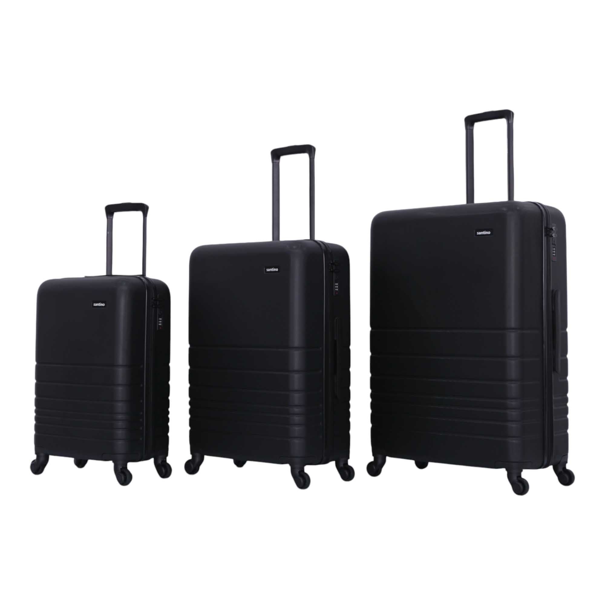 Zeus Santino 3pc Suitcase Set - Black SDV701J