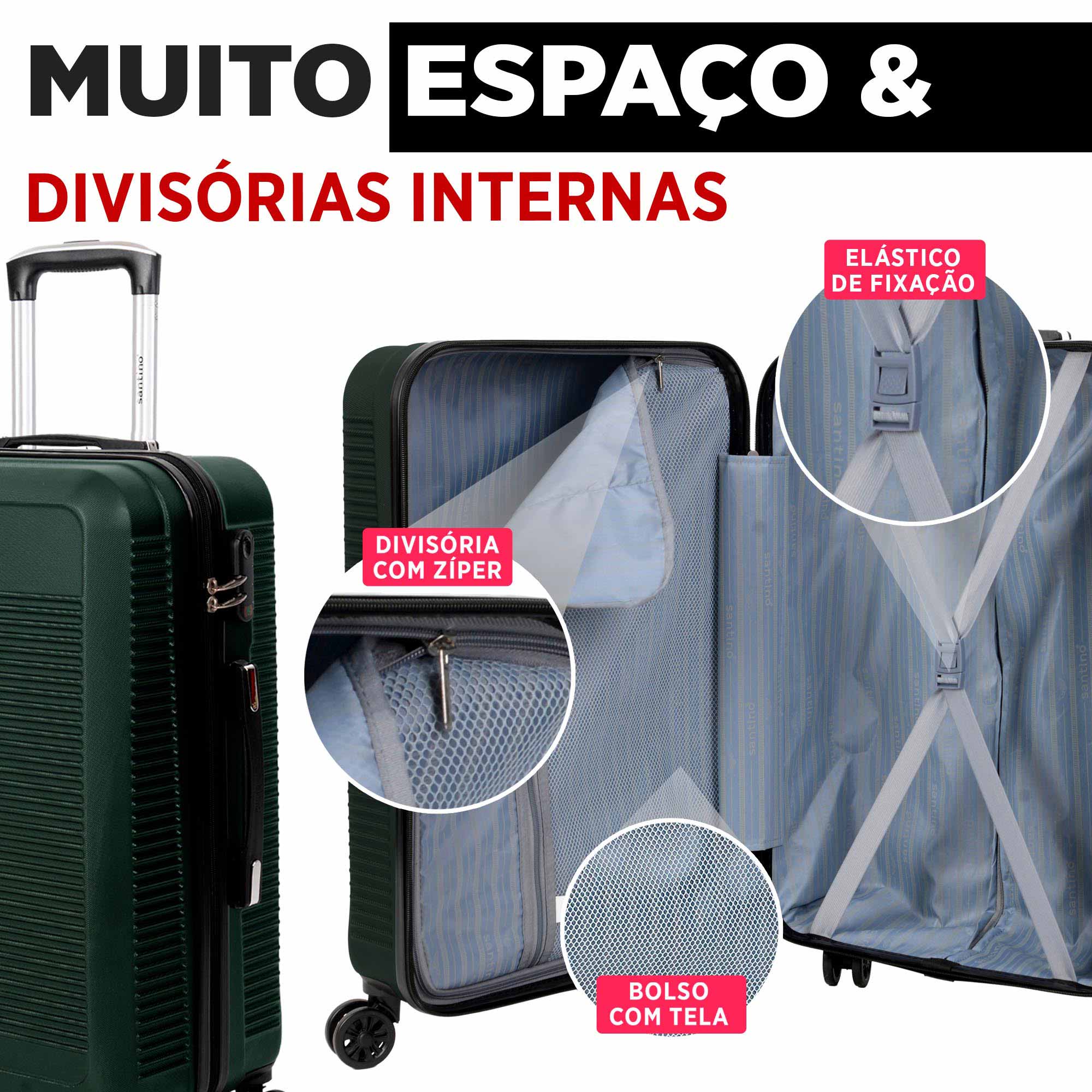 Santino 3-Piece Pisa Rigid 360° Luggage Set - MZV183J