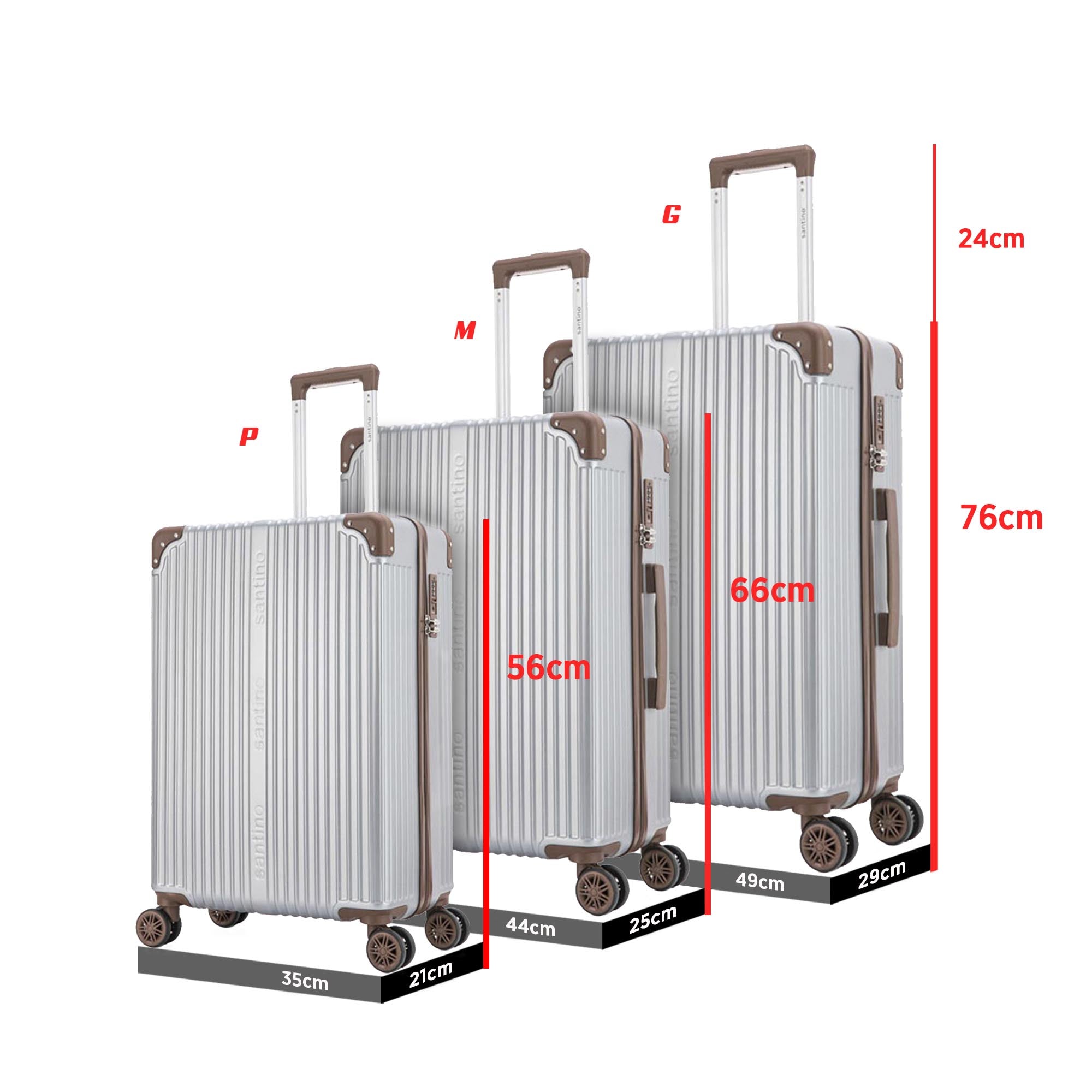 Palazzio 3 Piece 360° Luggage Set Santino PLV191J