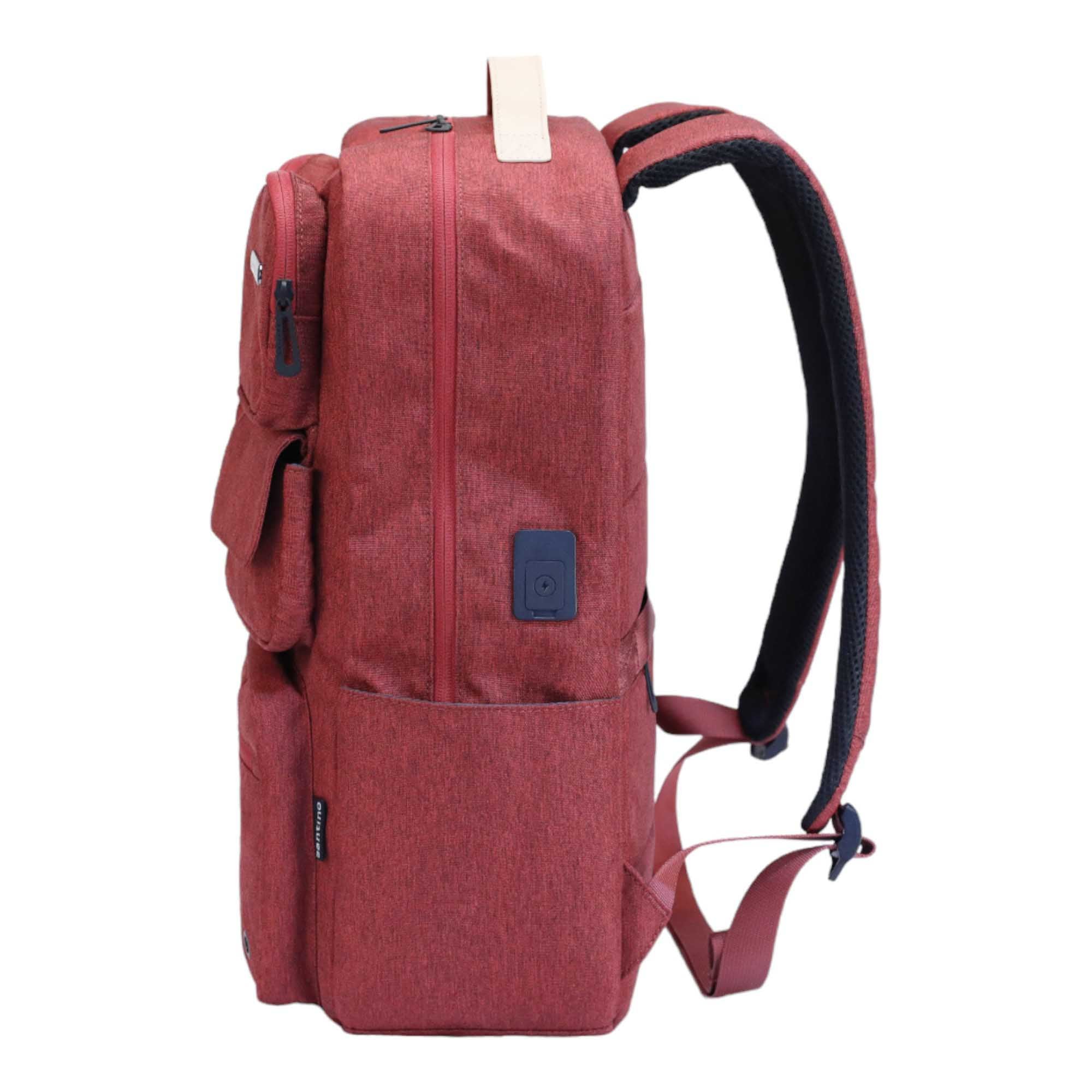 Pop Organizer Notebook Backpack by Santino Red Polyester