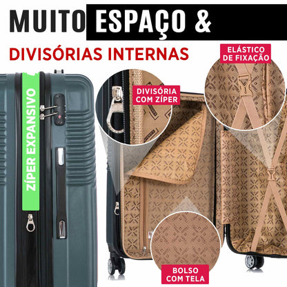 Santino Geometric 3-Piece Rigid 360° Luggage Set - SAV7003J