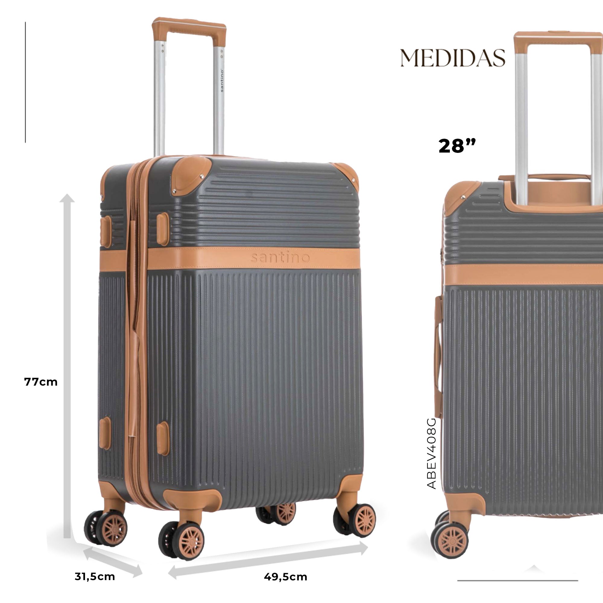 Kabri Rigid 360° Santino G Travel Suitcase - ABEV408G