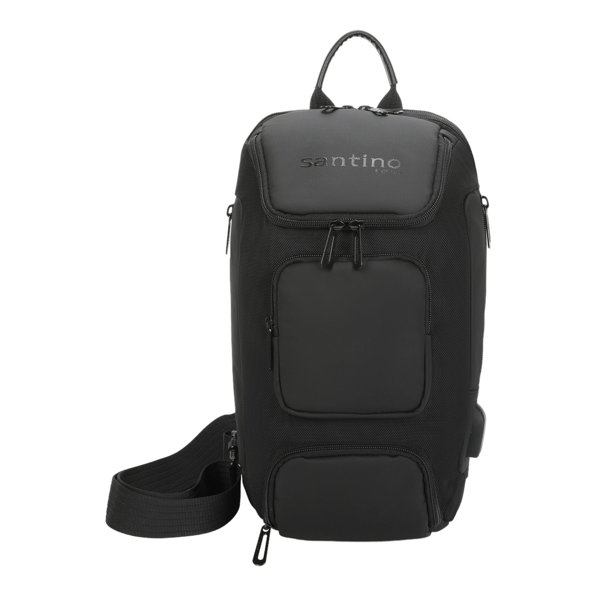Quinn by Santino Oxford Black Crossbody Backpack SAN275U