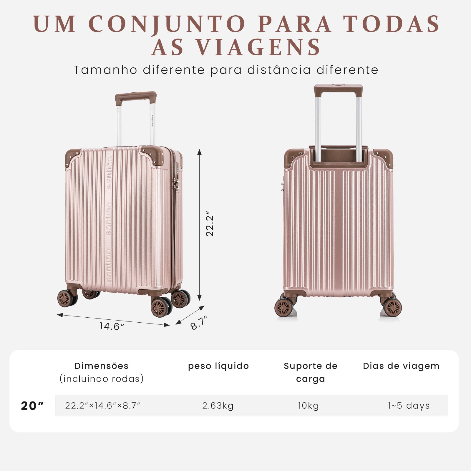 Palazzio 4-Wheel 360º Carry-On Suitcase Santino APLV191P