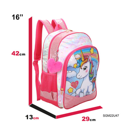 Sweet Girl Unicorn Backpack by Santino - SGM22U - Pink