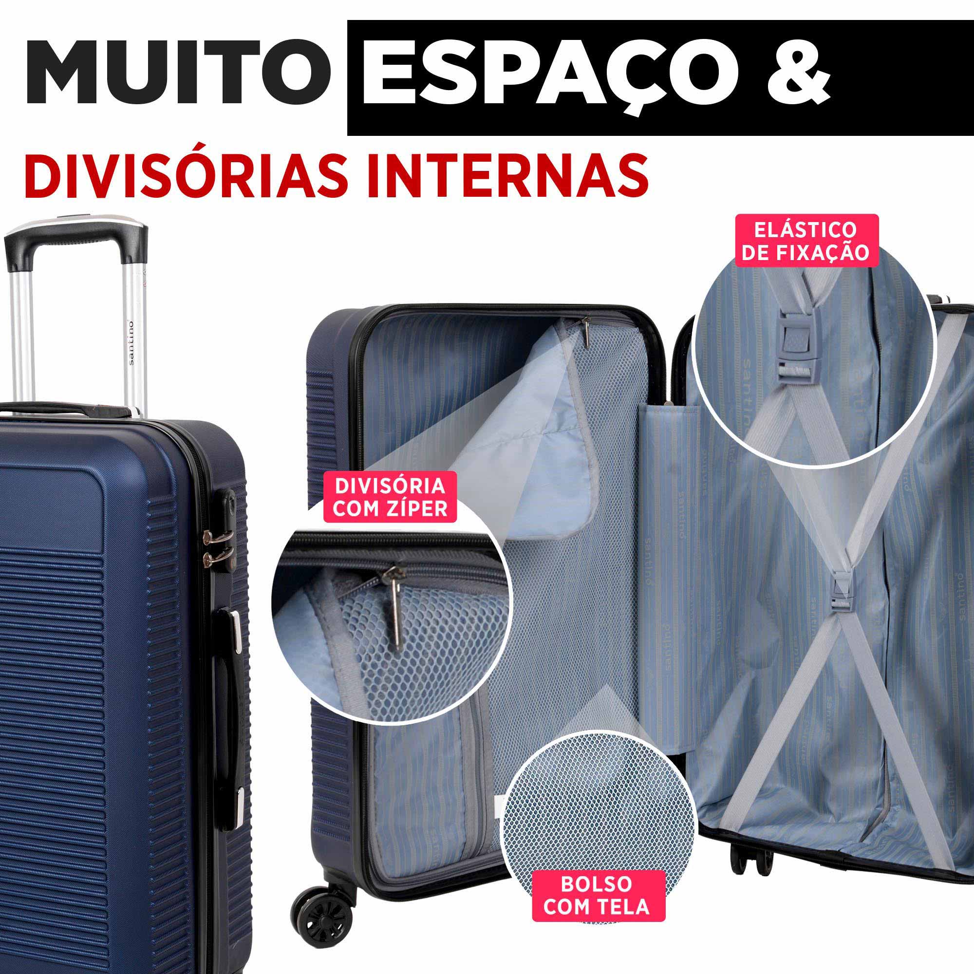 Santino 3-Piece Pisa Rigid 360° Luggage Set - MZV183J