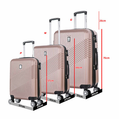 Santino Geometric 3-Piece Rigid 360° Luggage Set - SAV7003J