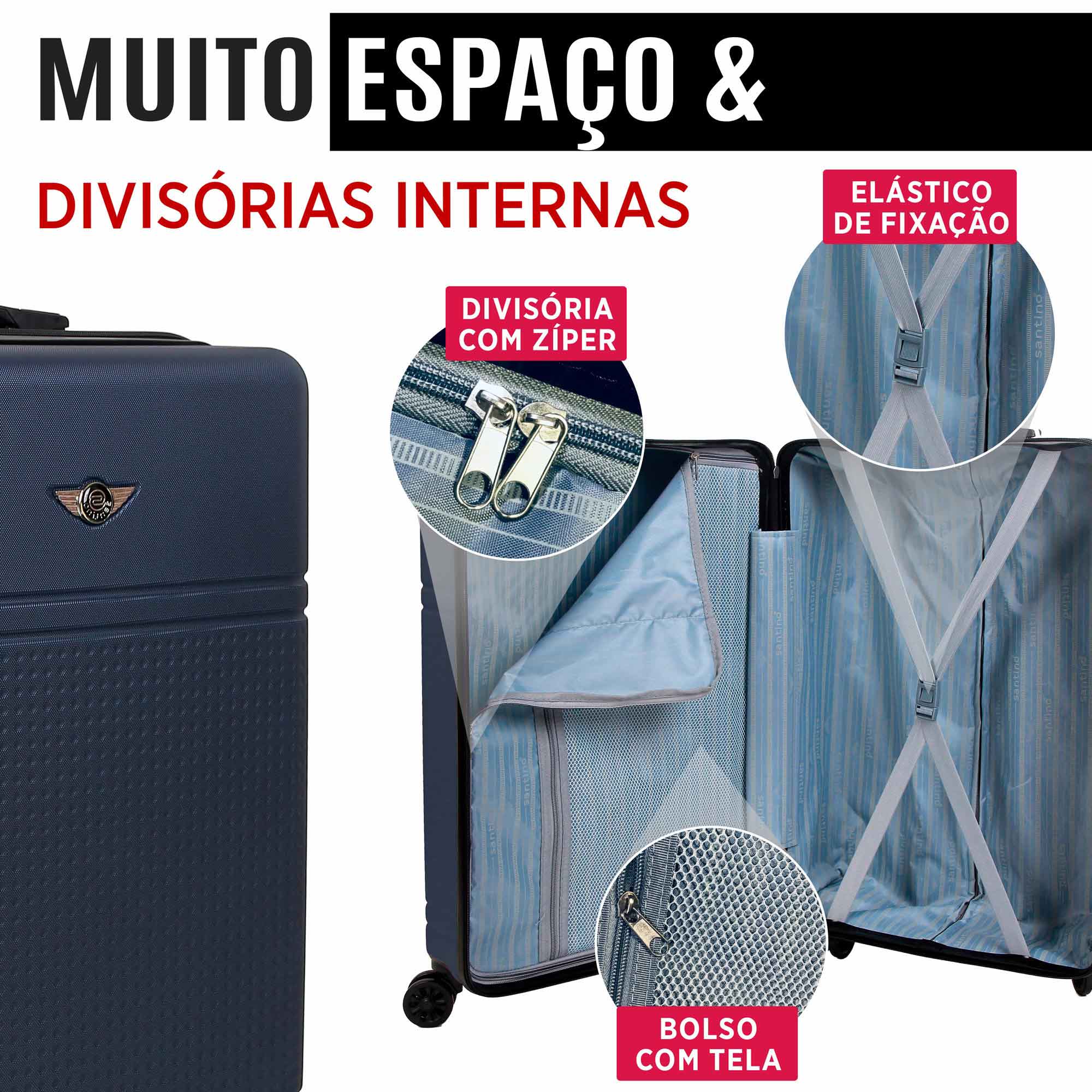 Santino 360° Rigid Holland Carry On Suitcase - AMZV202P