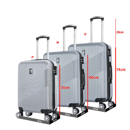 Santino Geometric 3-Piece Rigid 360° Luggage Set - SAV7003J