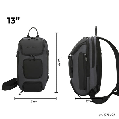 Quinn by Santino Oxford Grey Crossbody Backpack SAN275U