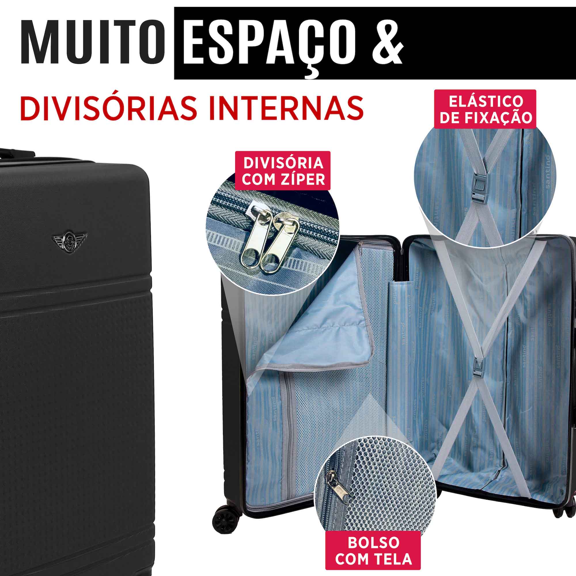 Santino 360° Rigid Holland Carry On Suitcase - AMZV202P
