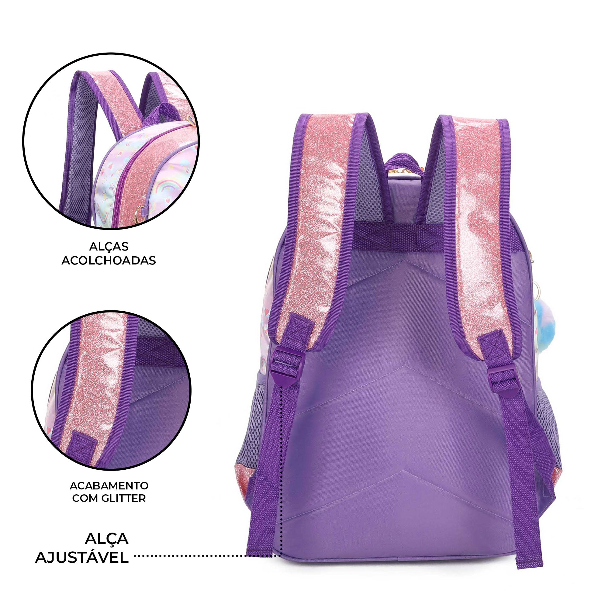 Sweet Girl Unicorn Backpack by Santino - SGM22U - Lílas