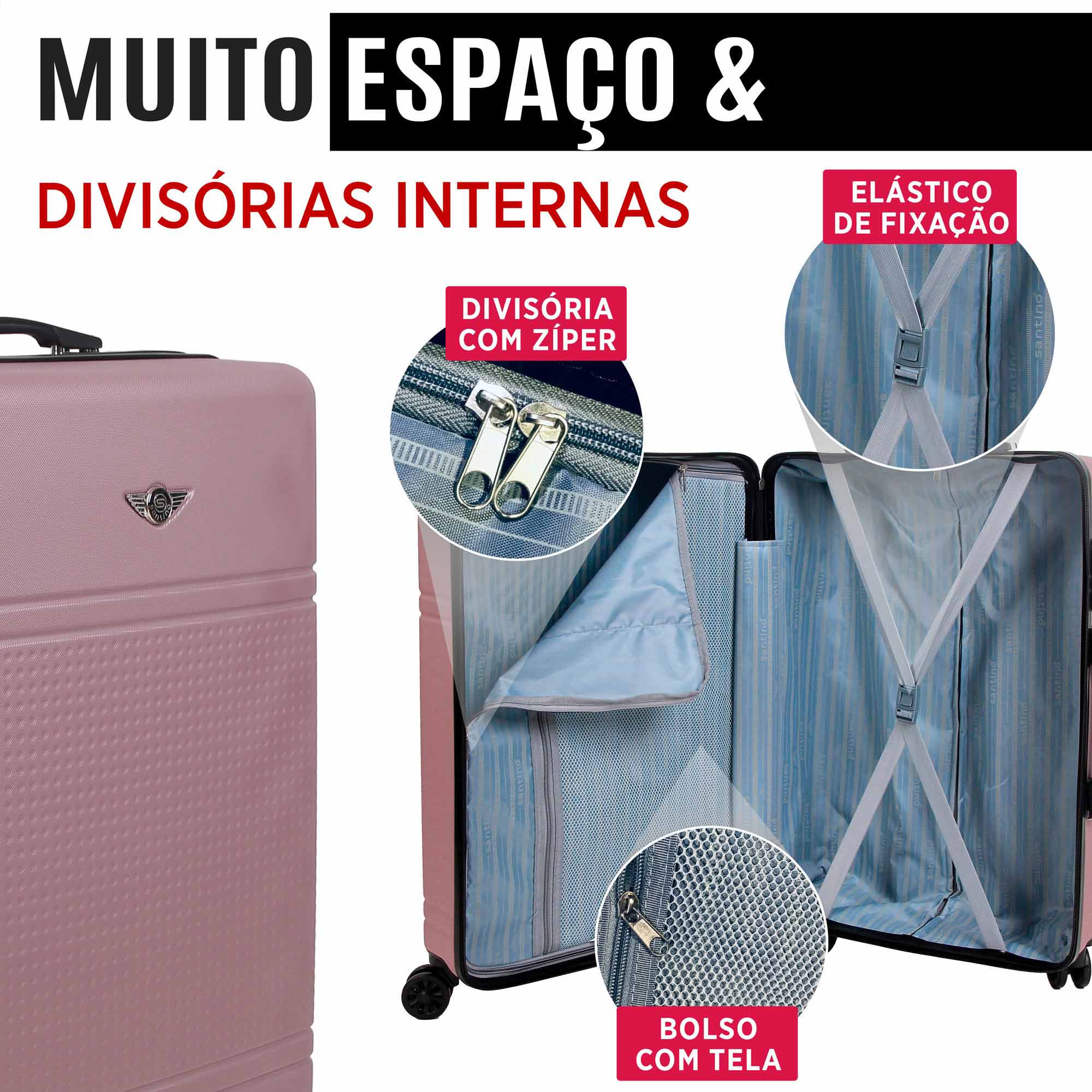 Santino 360° Rigid Holland Carry On Suitcase - AMZV202P