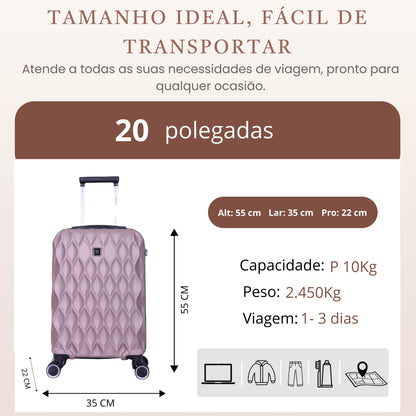 Mala de Bordo Marselha Rígida 360° Santino  - ASDV224P