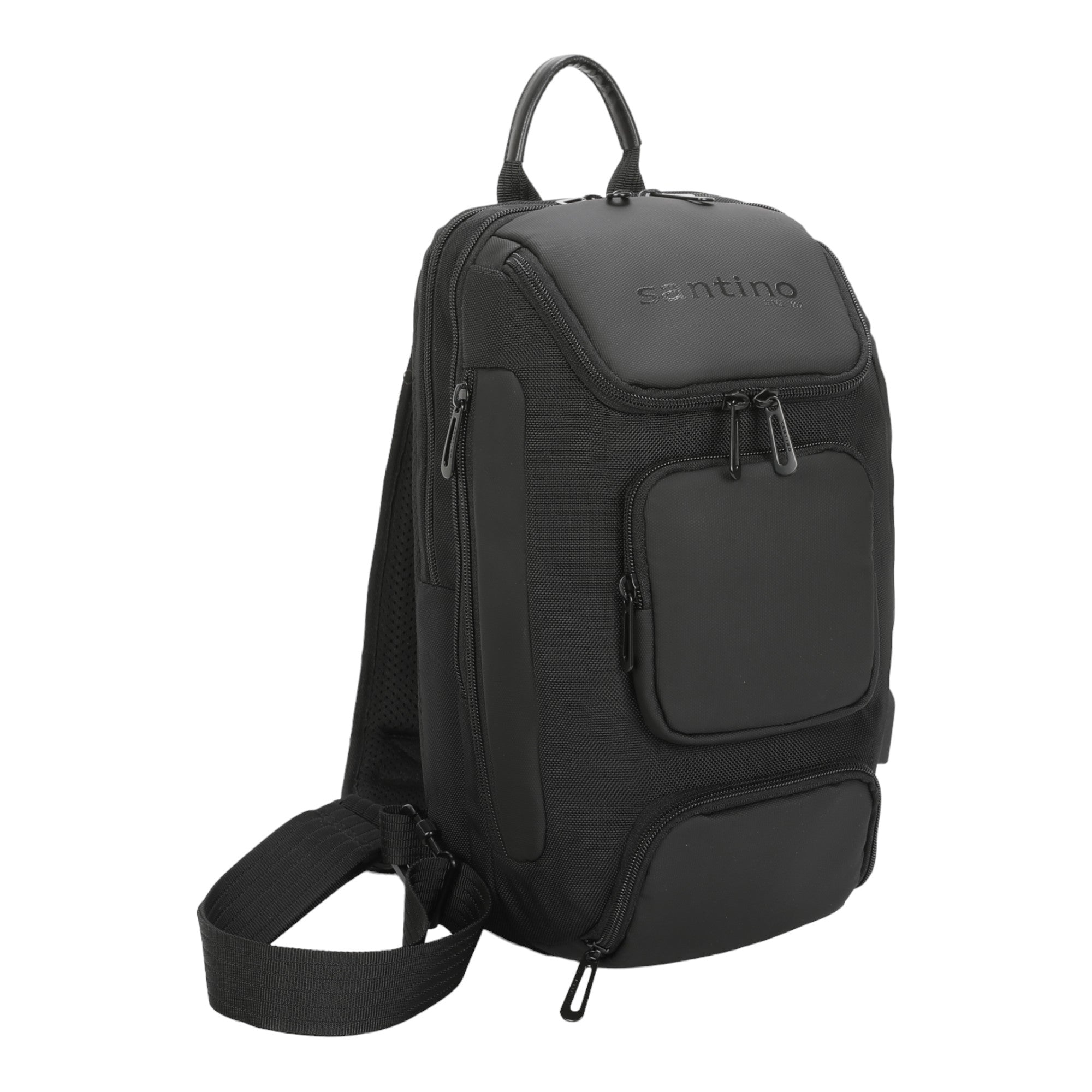 Quinn by Santino Oxford Black Crossbody Backpack SAN275U