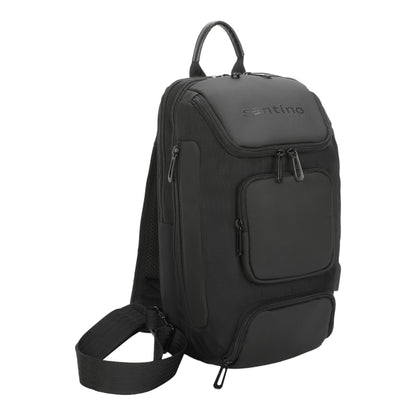 Quinn by Santino Oxford Black Crossbody Backpack SAN275U