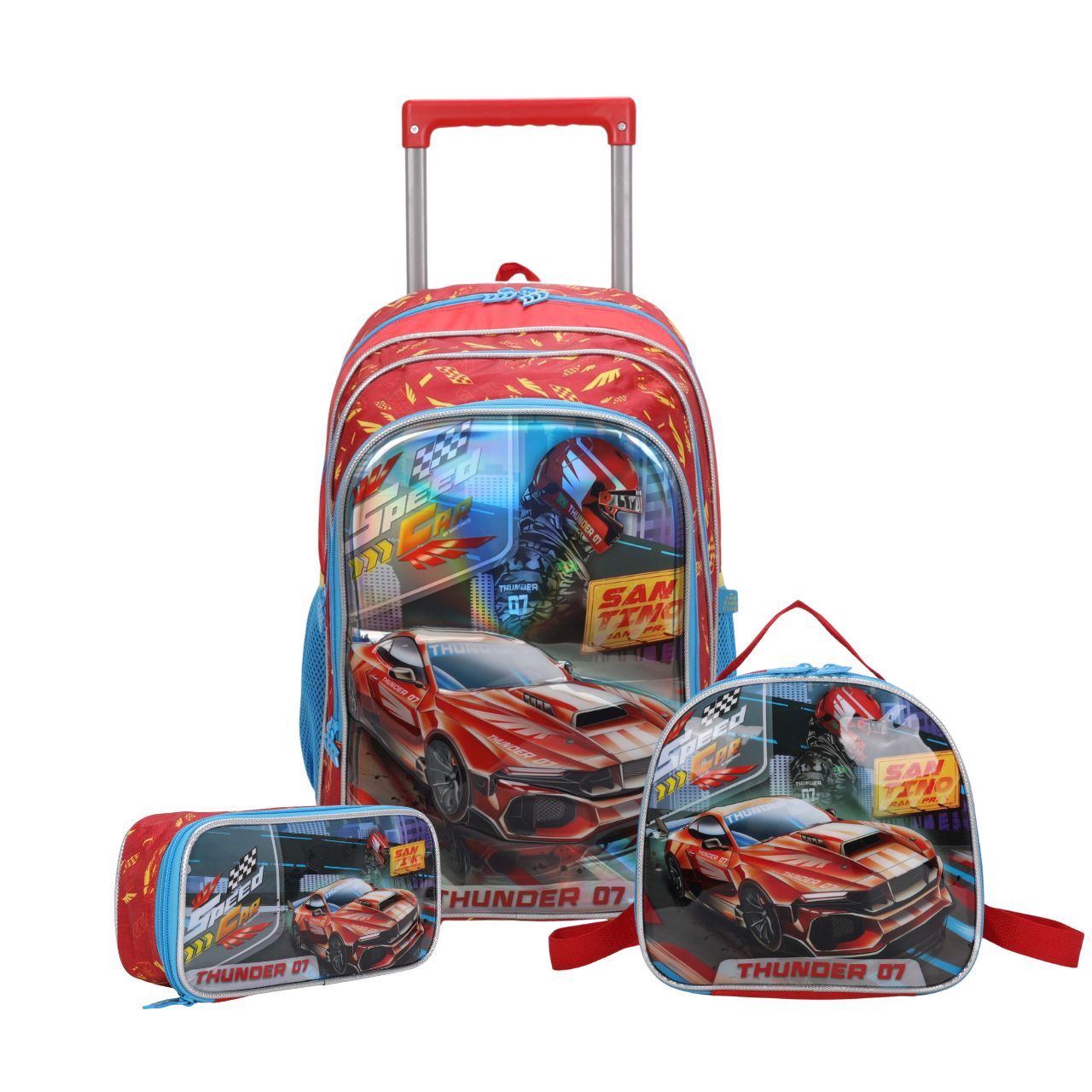 Speed ​​Car Tunning Race by Santino Polyester Kids Kit SCK11U Red