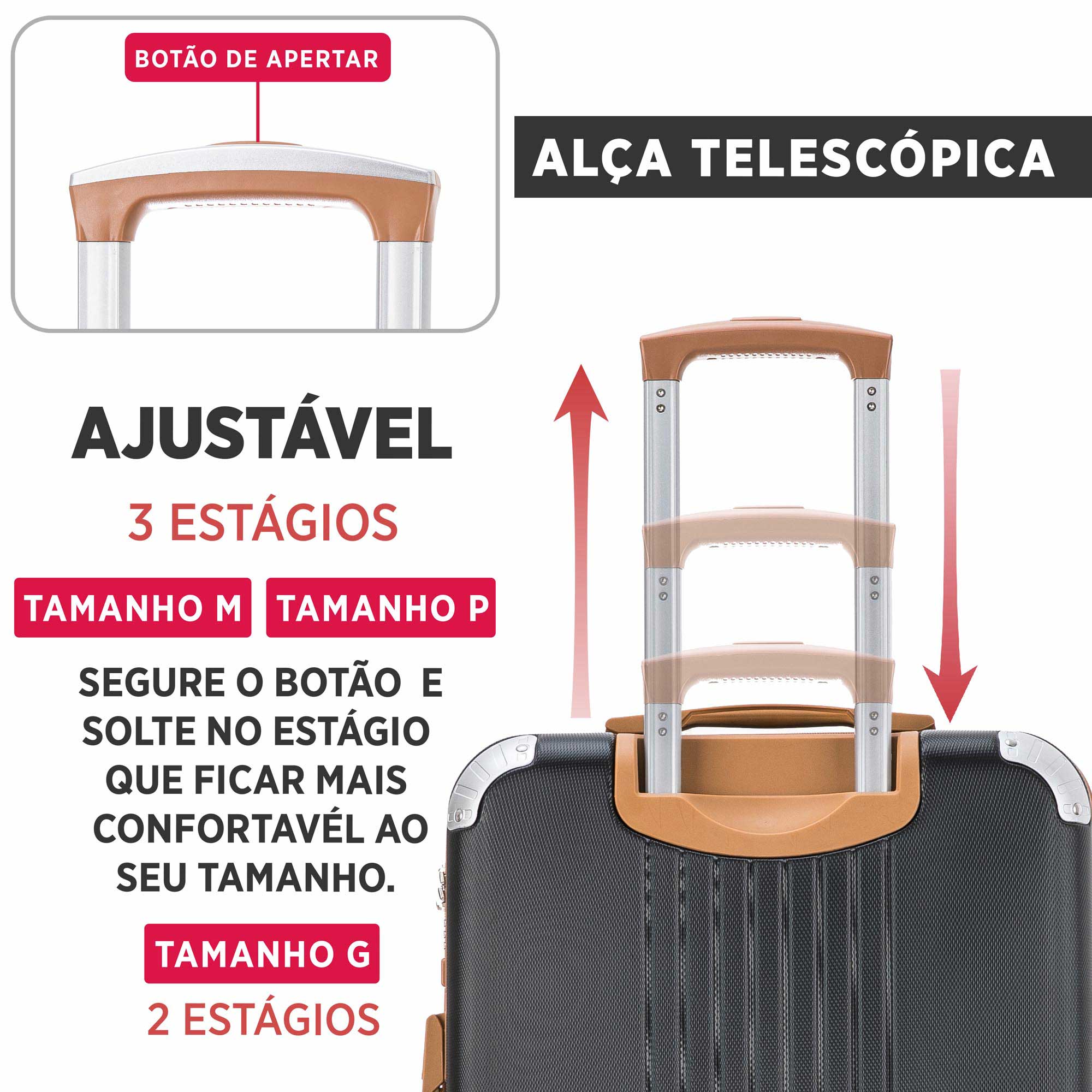 Santino Athena 3-Piece Rigid 360º Luggage Set - BGV182J