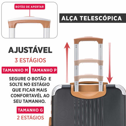 Santino Athena 3-Piece Rigid 360º Luggage Set - BGV182J