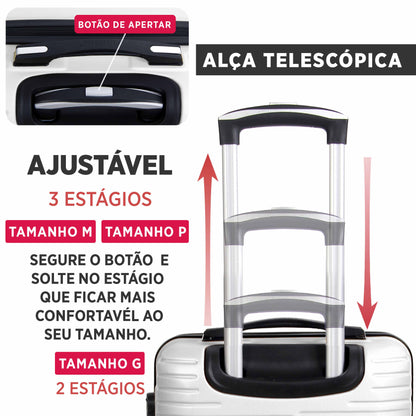 Santino Geometric 3-Piece Rigid 360° Luggage Set - SAV7003J