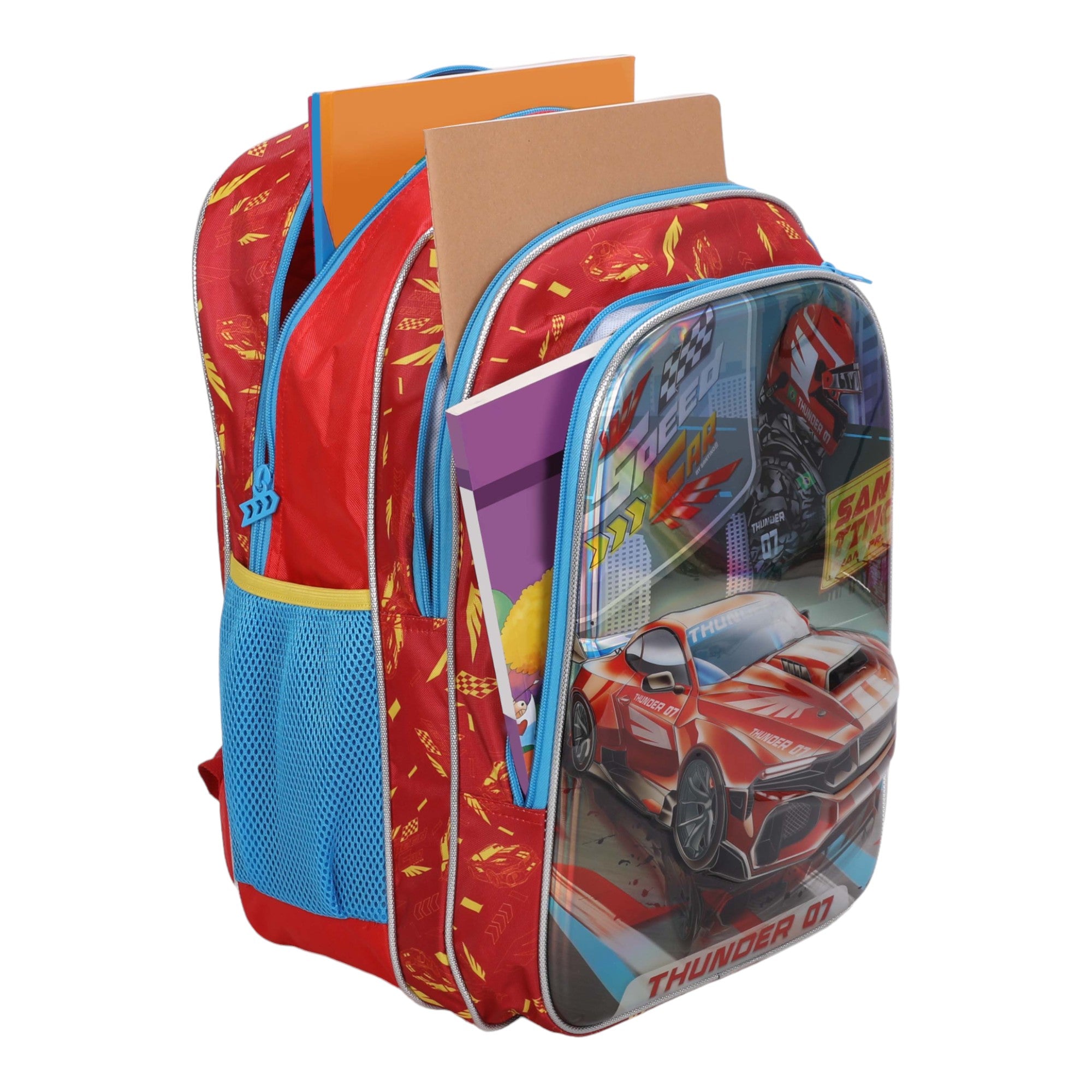 Speed ​​Car Tunning Race by Santino Polyester Children's Backpack - SCM11U - Red