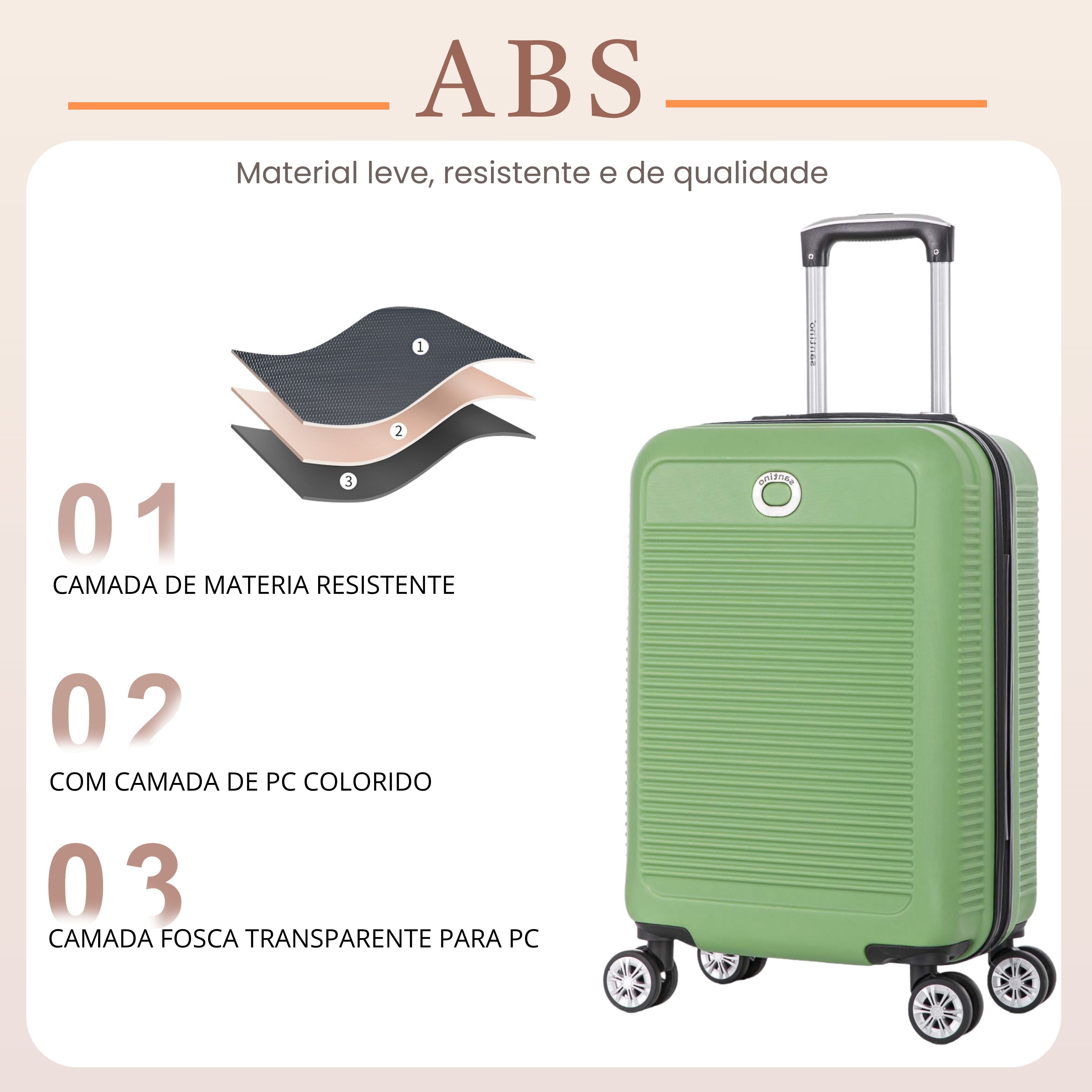 Santino P 4-Wheel 360º Rigid Carry-On Suitcase - AMZV183P
