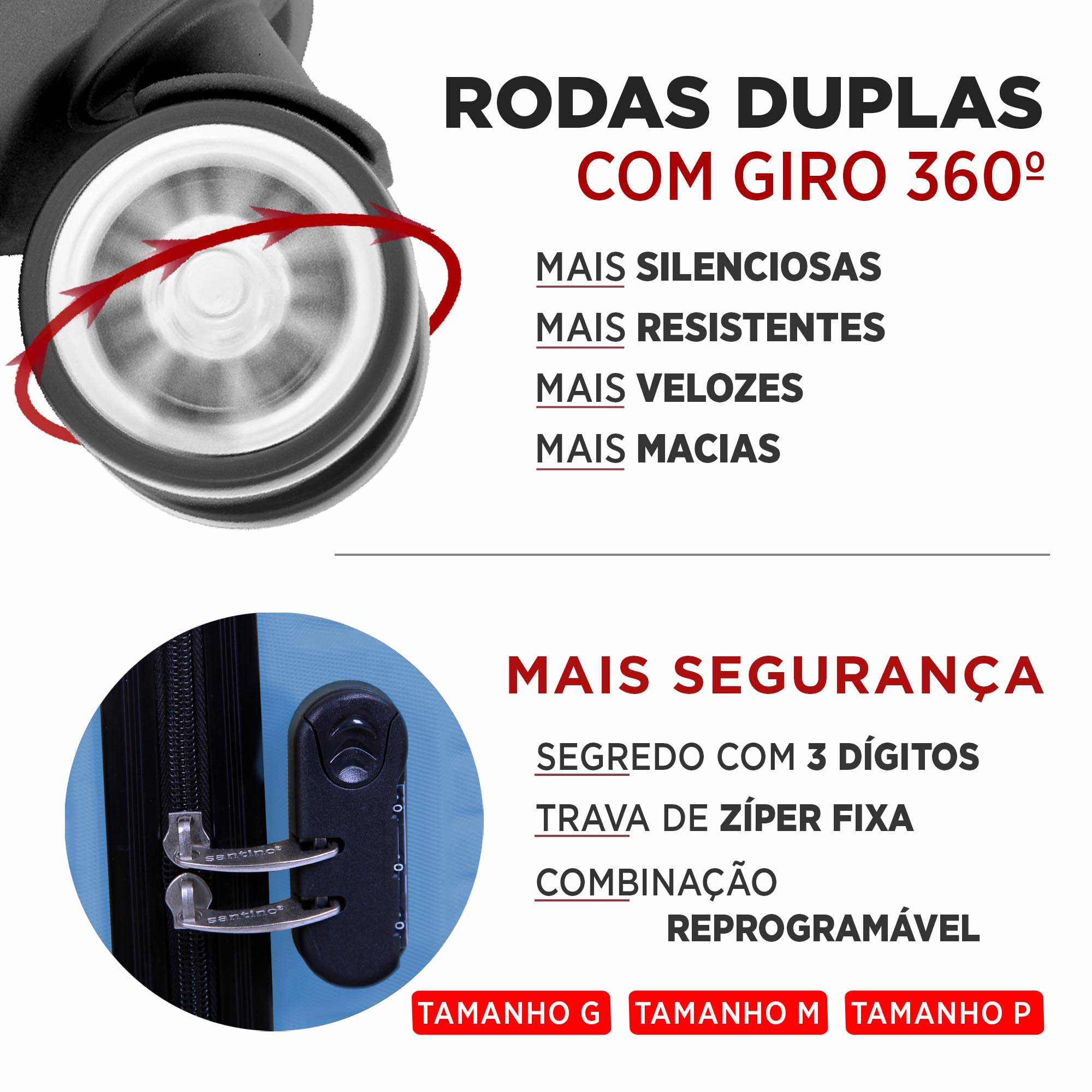 Santino M 360° Hard Double Wheel Suitcase - ASAV8001M