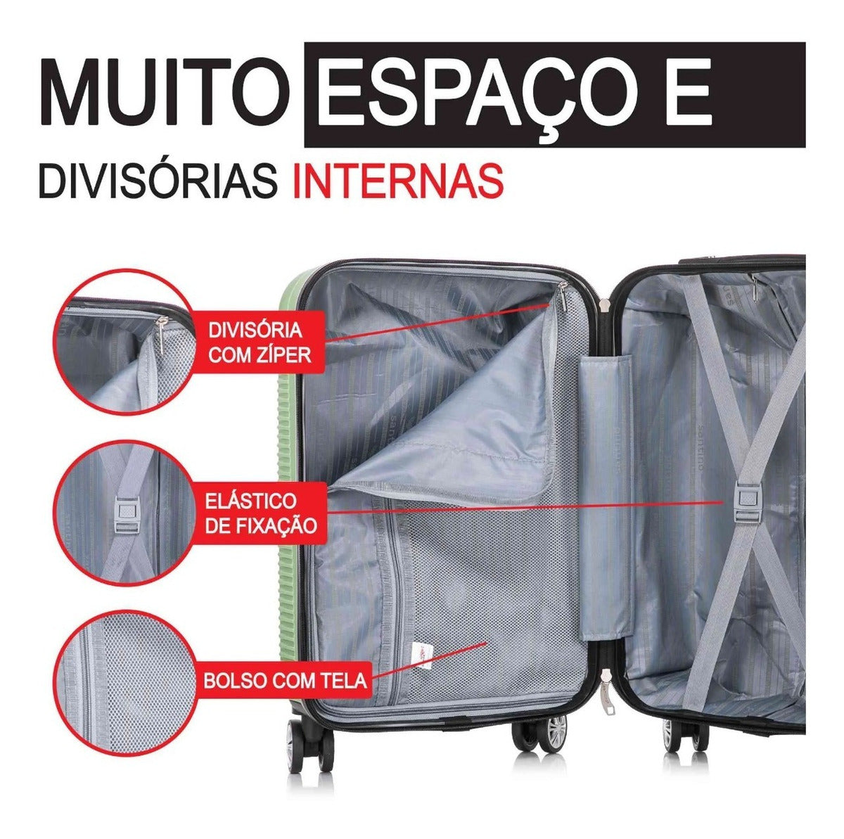 Santino 3-Piece Pisa Rigid 360° Luggage Set - MZV183J