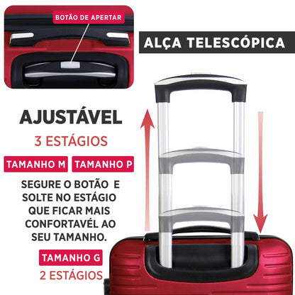 Santino Geometric 3-Piece Rigid 360° Luggage Set - SAV7003J