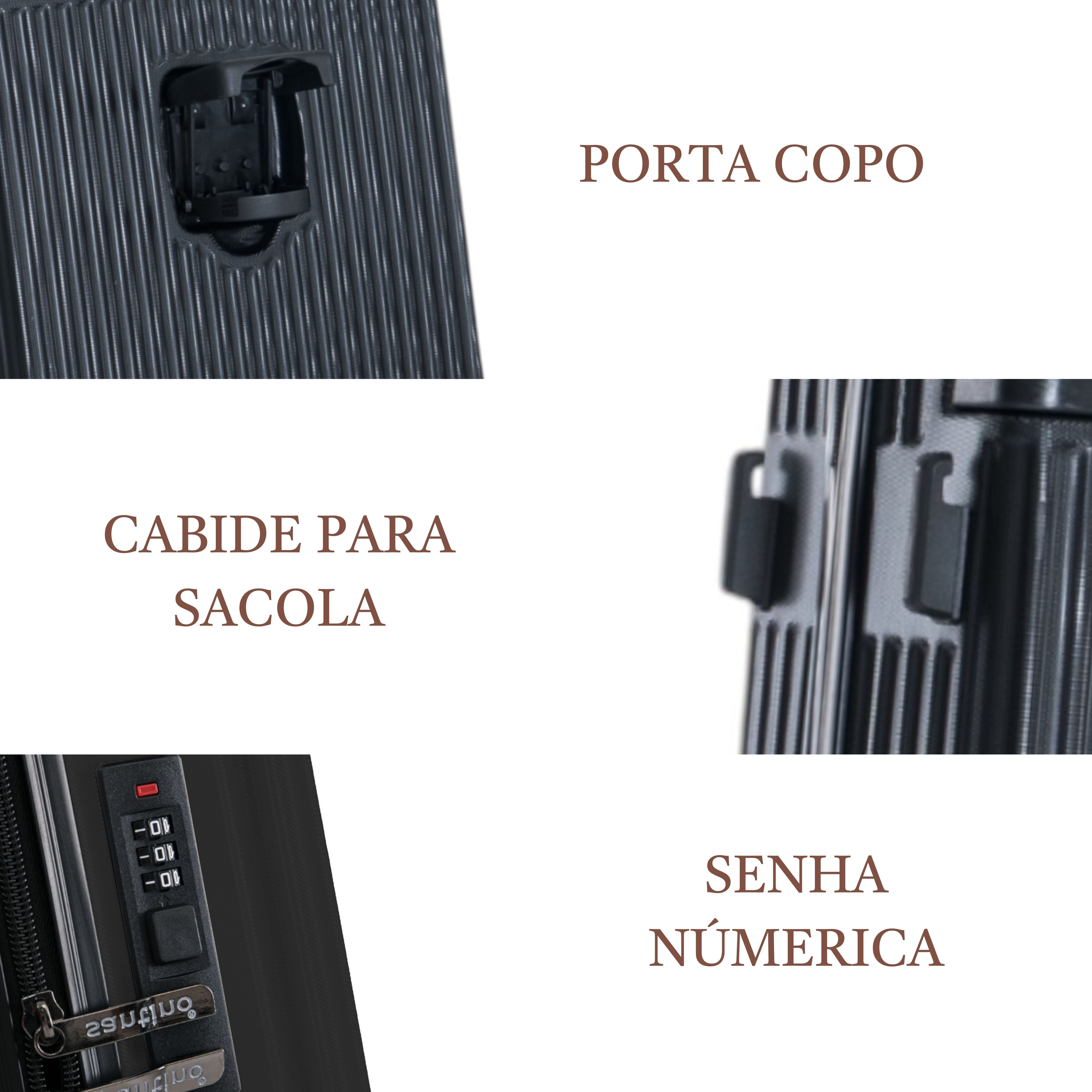 Cronos Rigid 360° Santino Carry-On Suitcase - ABEV701P - Black