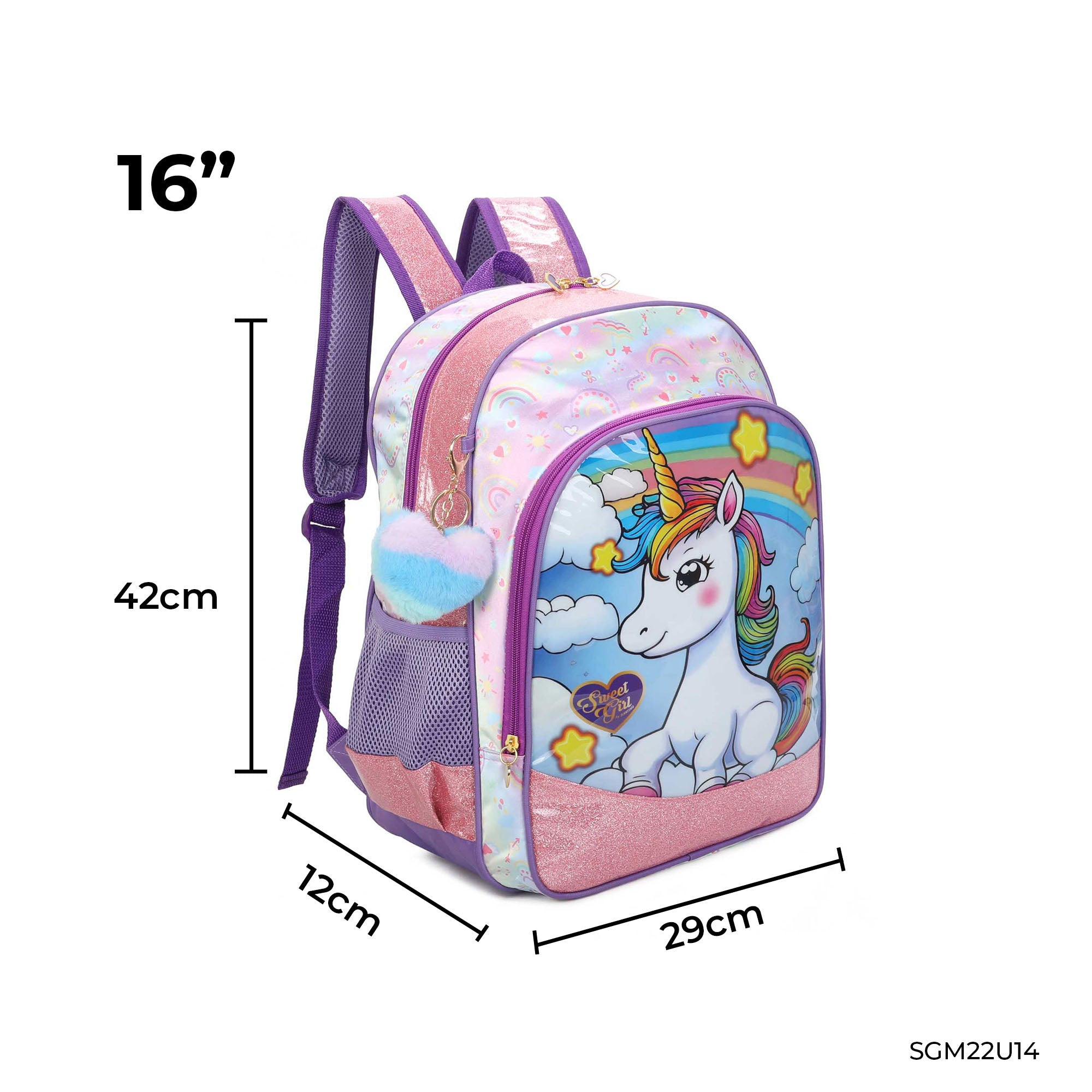 Sweet Girl Unicorn Backpack by Santino - SGM22U - Lílas