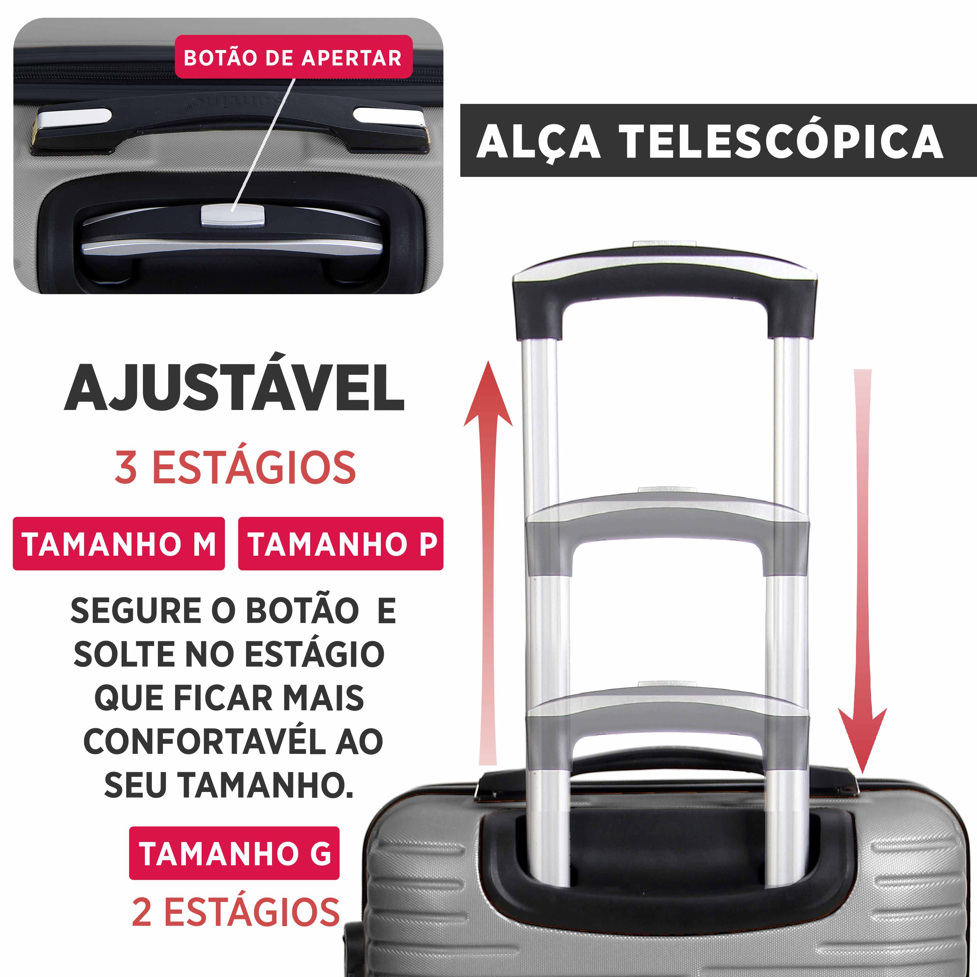 Santino Geometric 3-Piece Rigid 360° Luggage Set - SAV7003J