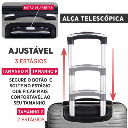 Santino Geometric 3-Piece Rigid 360° Luggage Set - SAV7003J