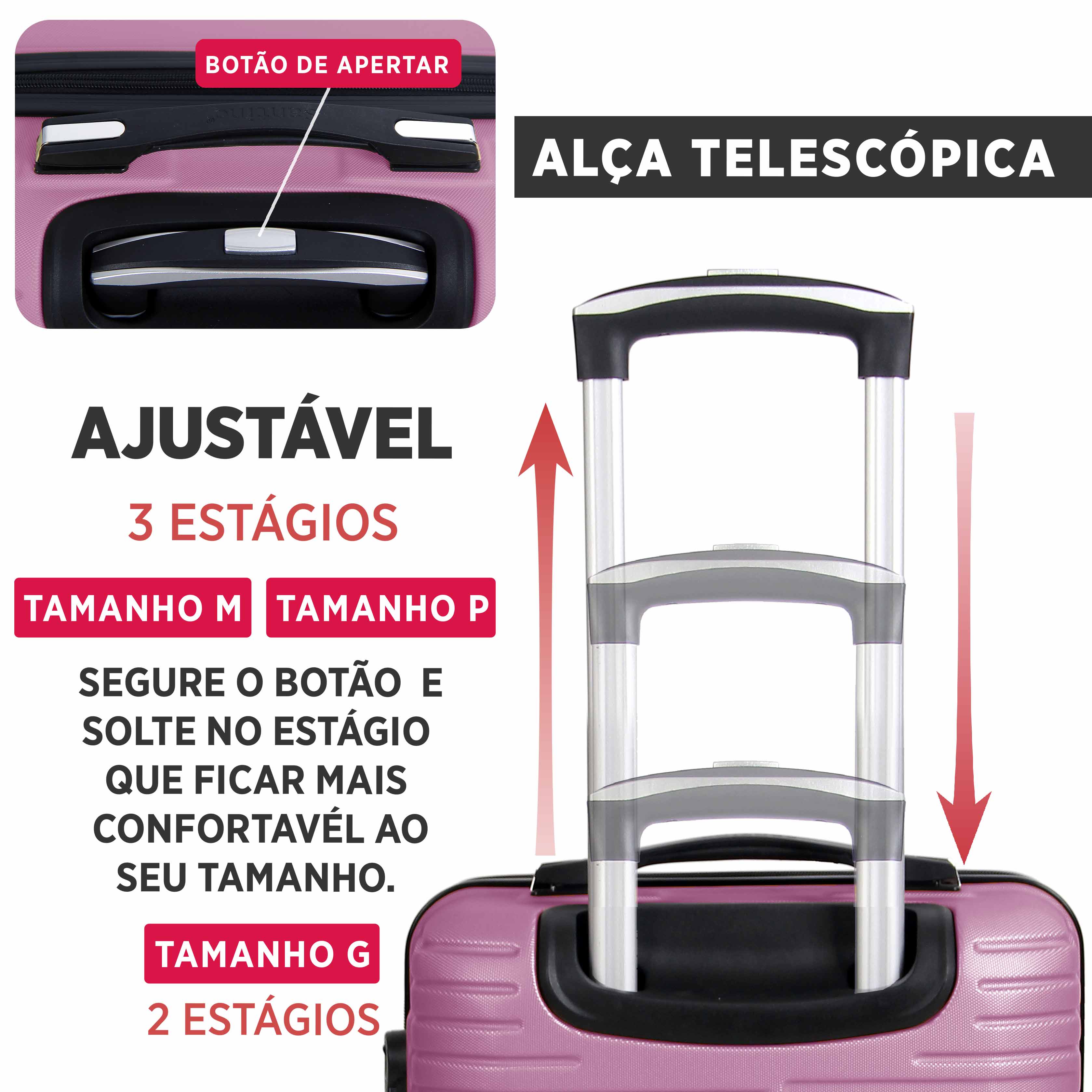 Santino Geometric 3-Piece Rigid 360° Luggage Set - SAV7003J