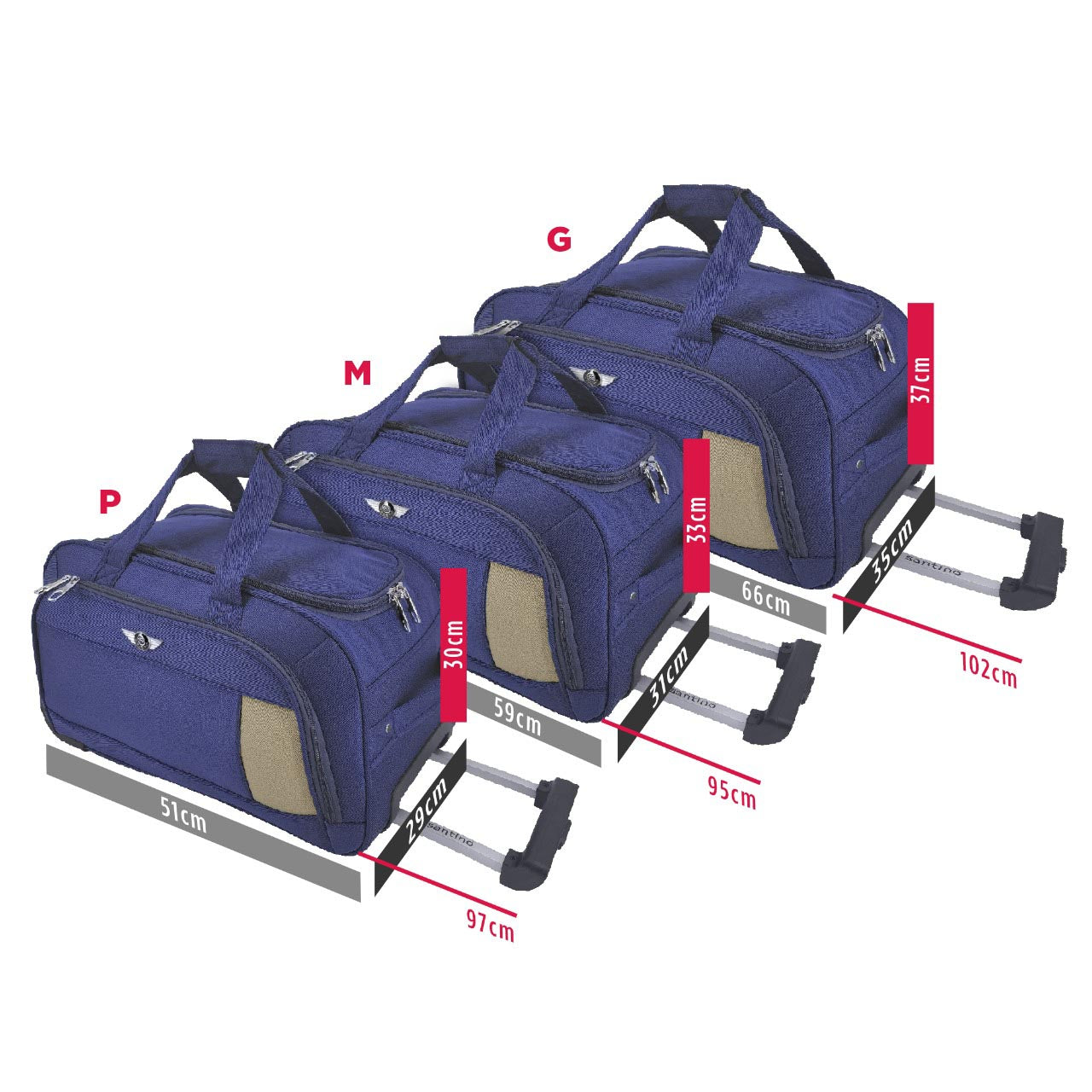 Santino London Polyester 3-piece Travel Bag Set - SLS1J 