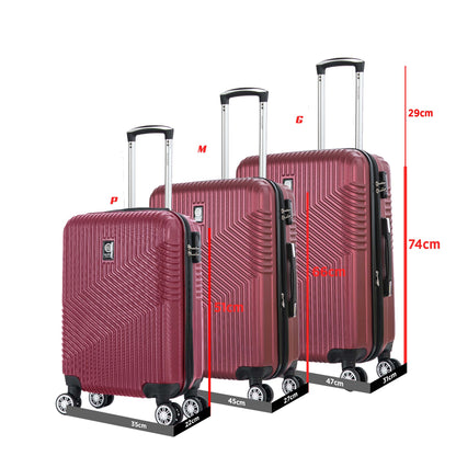 Santino Geometric 3-Piece Rigid 360° Luggage Set - SAV7003J