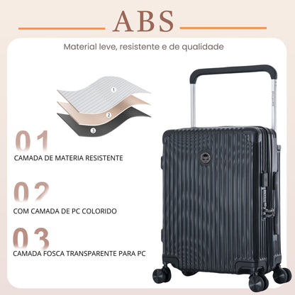 Cronos Rigid 360° Santino Carry-On Suitcase - ABEV701P - Black