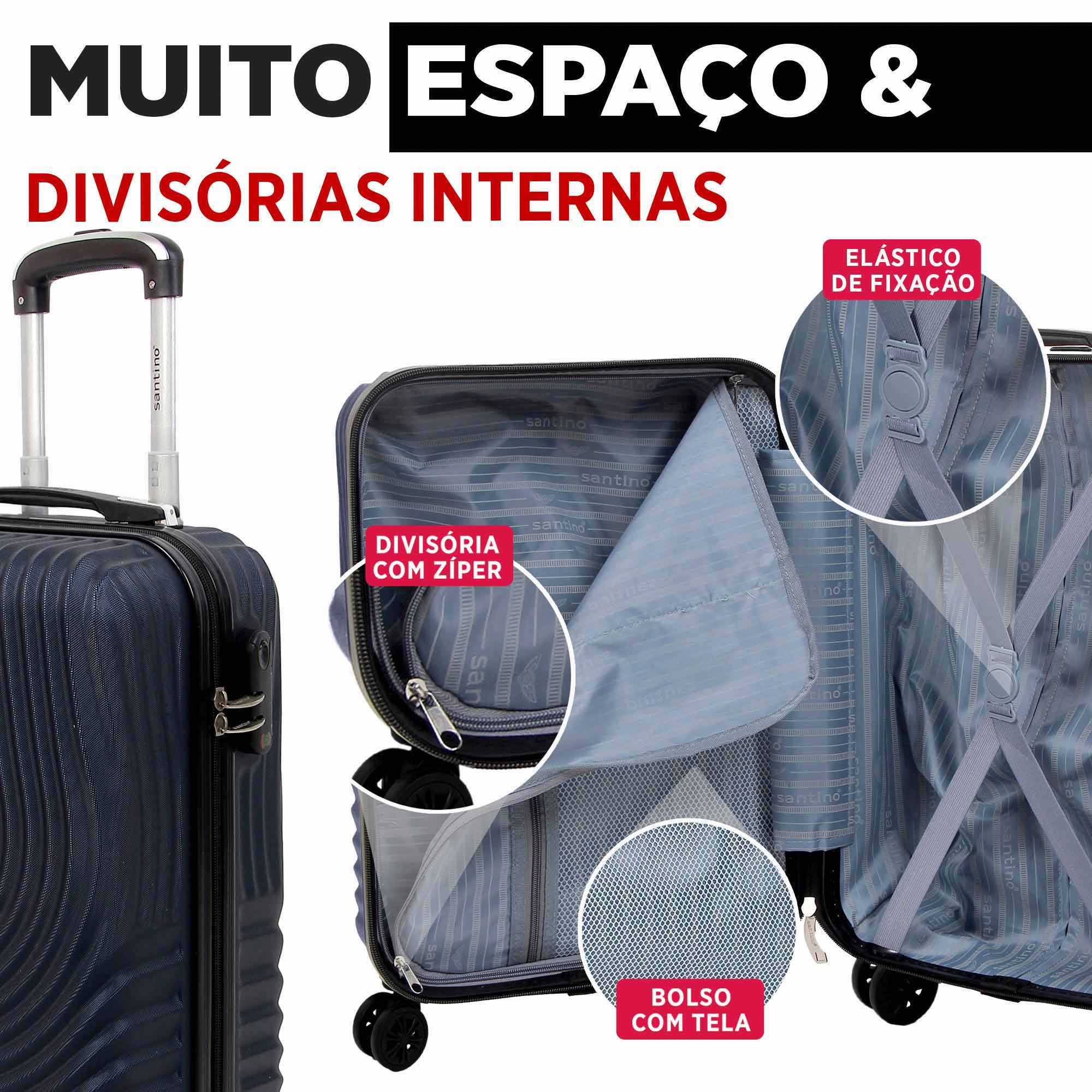 Vancouver Rigid Carry-On Suitcase with 4 Wheels 360º Santino AMZV205S