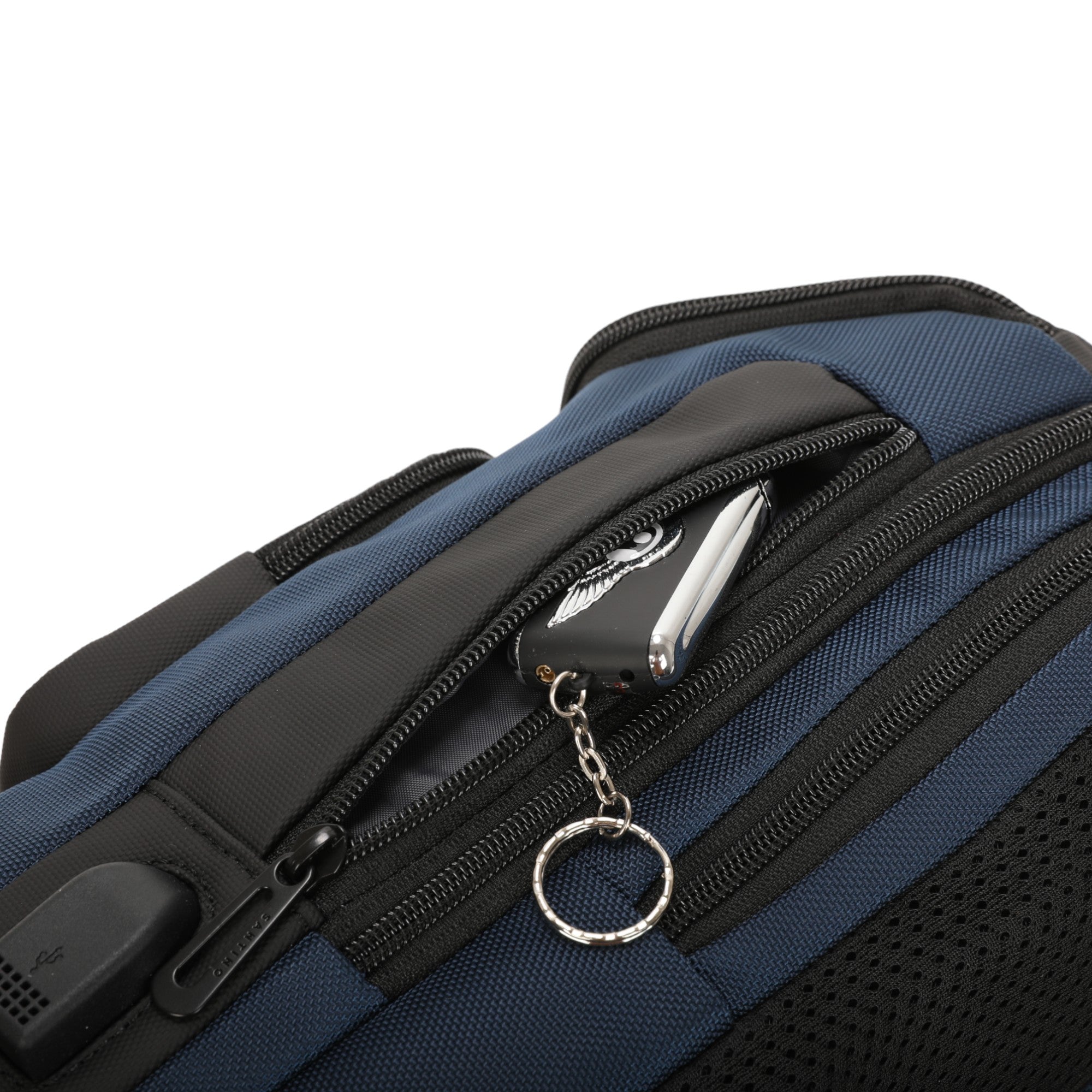 Quinn by Santino Oxford Crossbody Backpack Blue M SAN275U