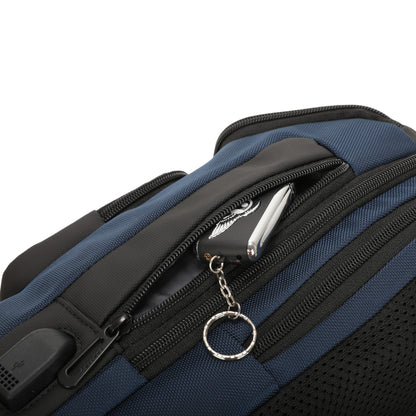 Quinn by Santino Oxford Crossbody Backpack Blue M SAN275U