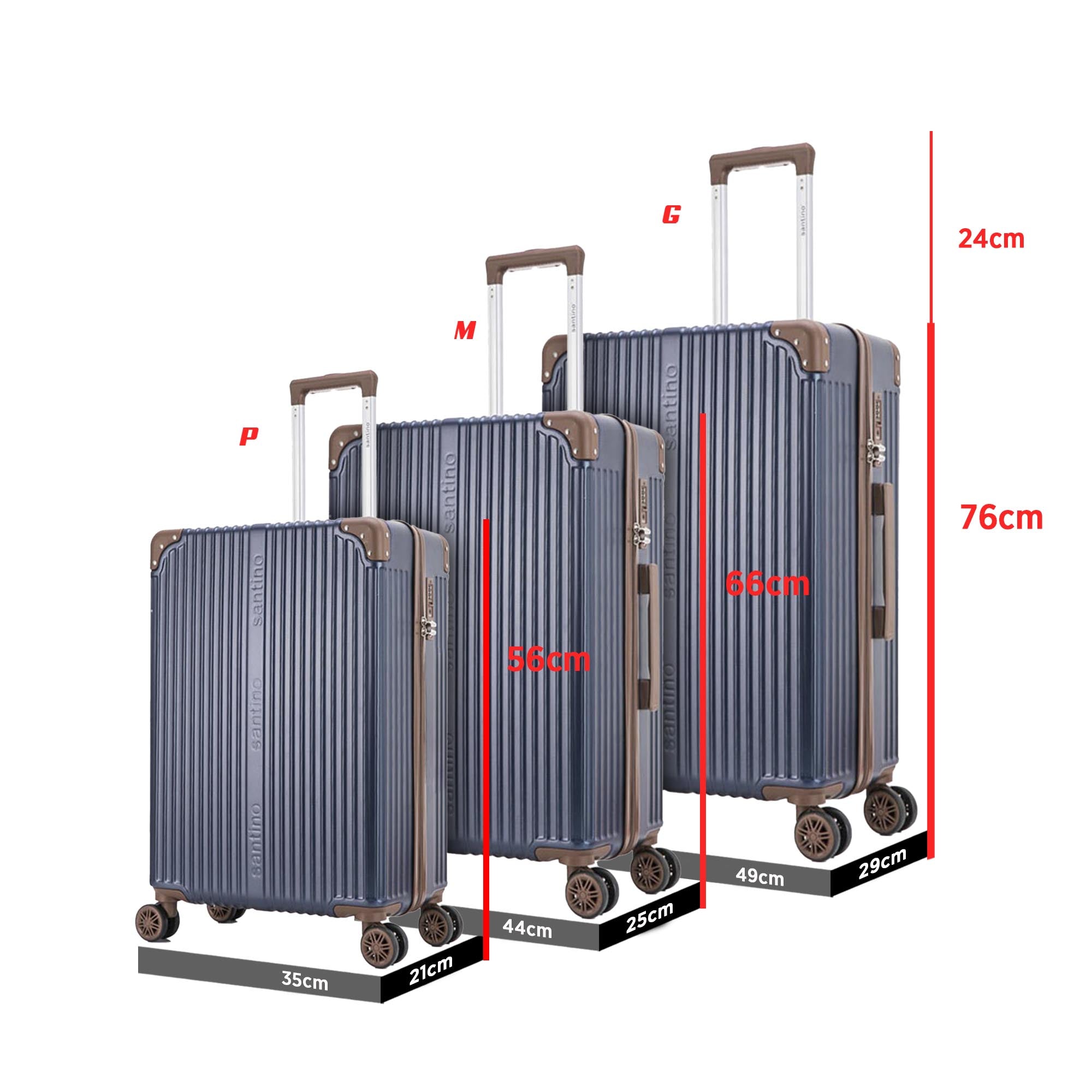 Palazzio 3 Piece 360° Luggage Set Santino PLV191J