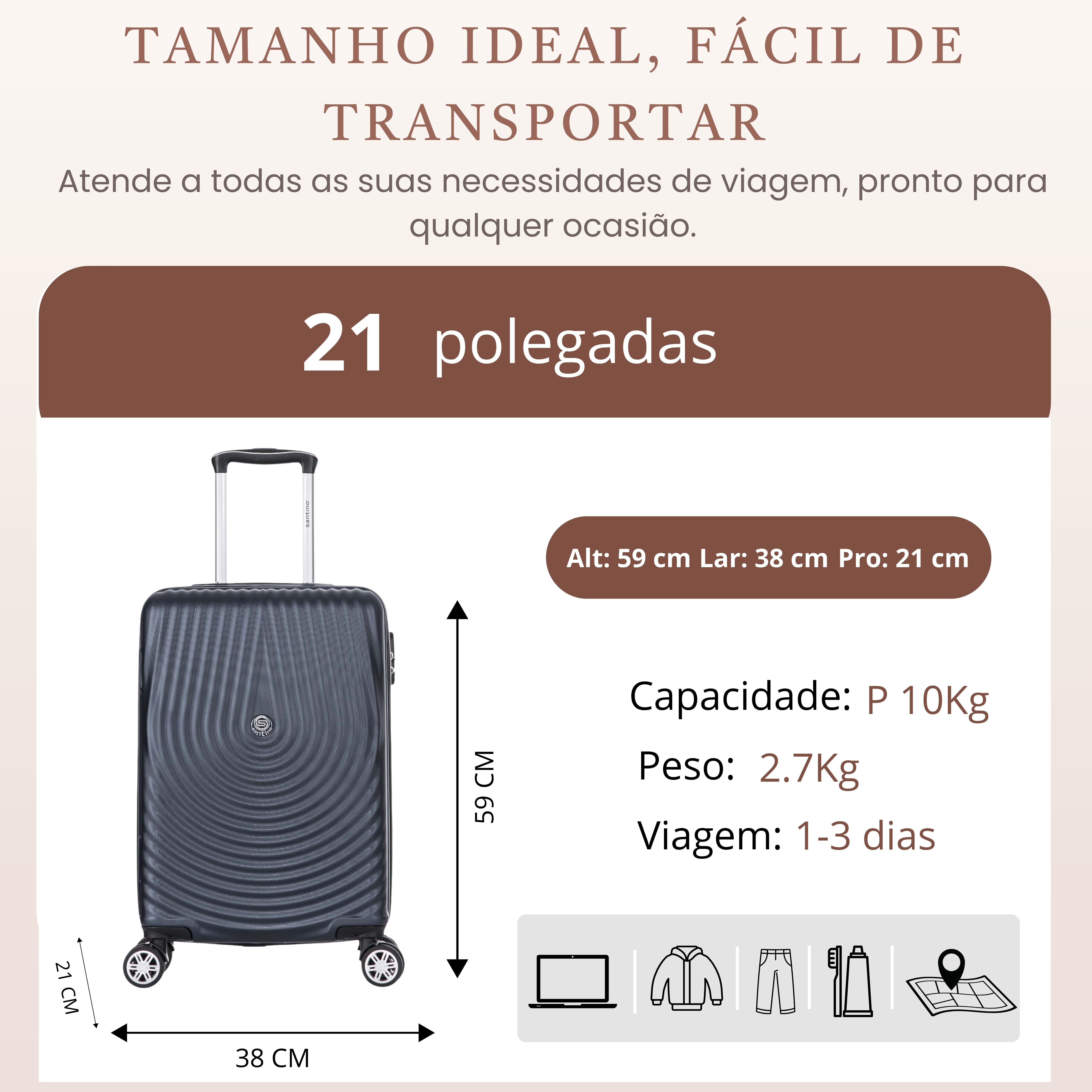 Santino 360° Berlin Hardside Carry-On Suitcase - AHSV206P