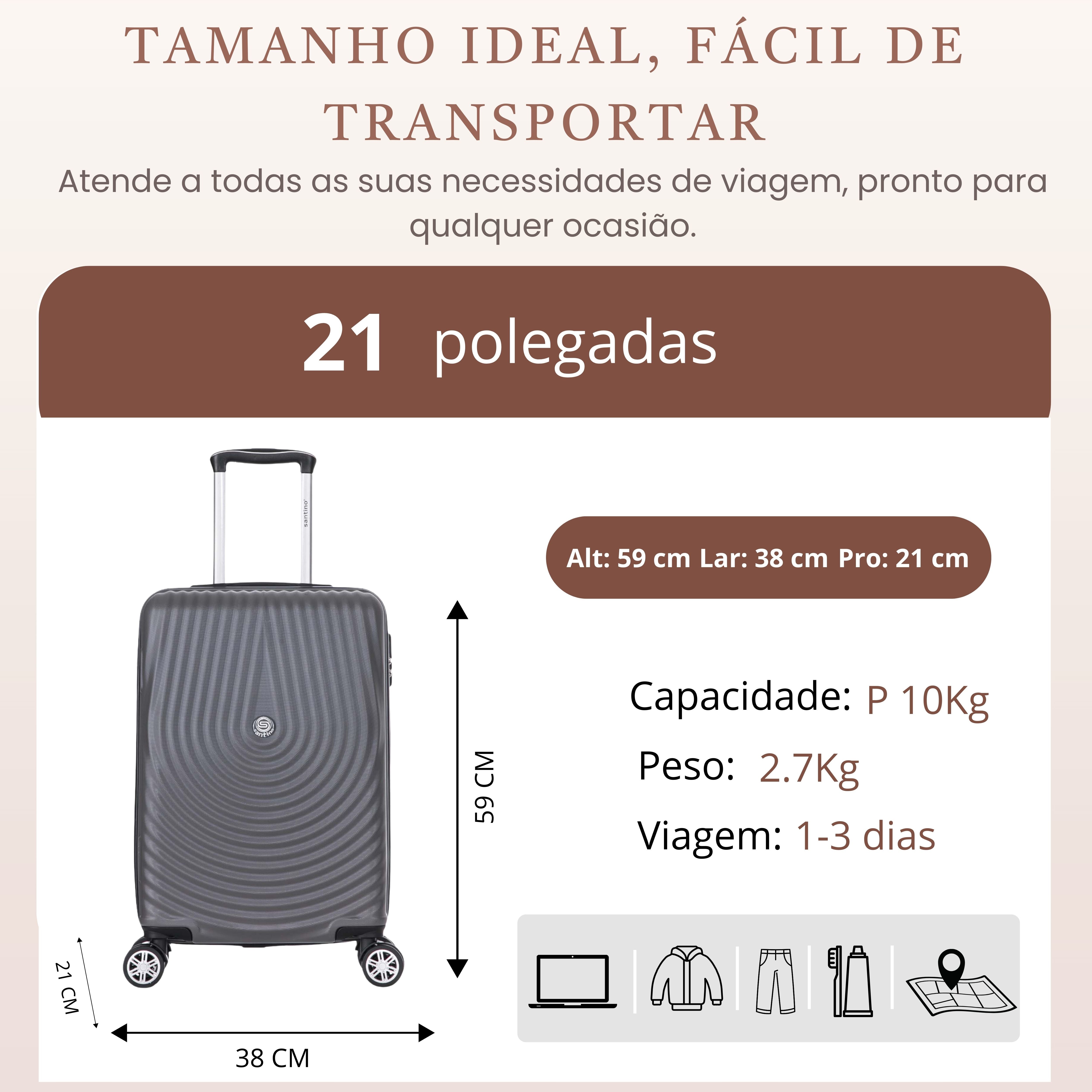 Santino 360° Berlin Hardside Carry-On Suitcase - AHSV206P