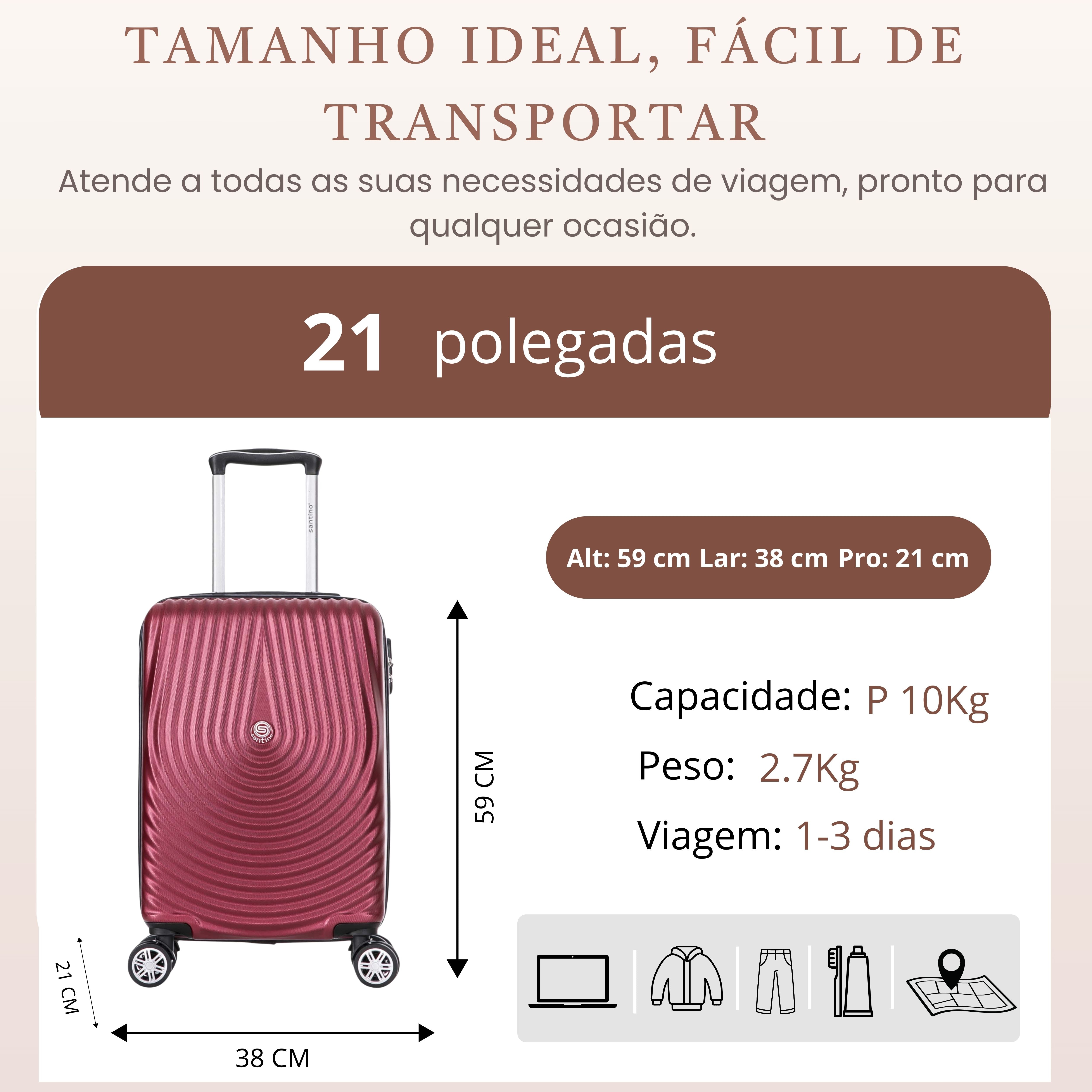 Santino 360° Berlin Hardside Carry-On Suitcase - AHSV206P