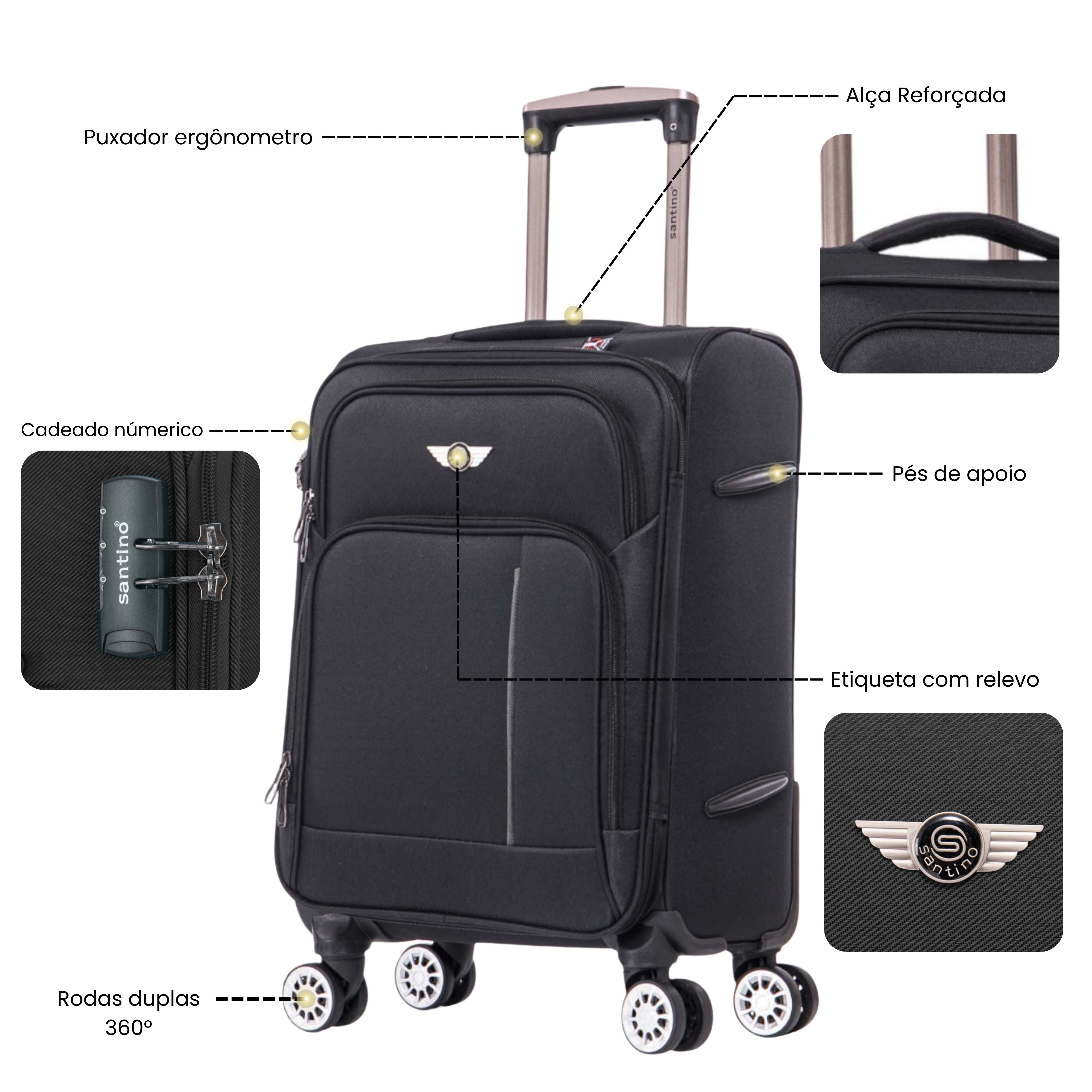 Santino Super Light Little Havana Luggage Set - LKV501J